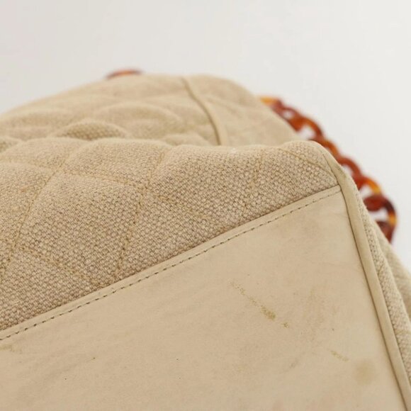 CHANEL Tote Bag Canvas Beige CC Auth 69969 - Picture 14 of 16